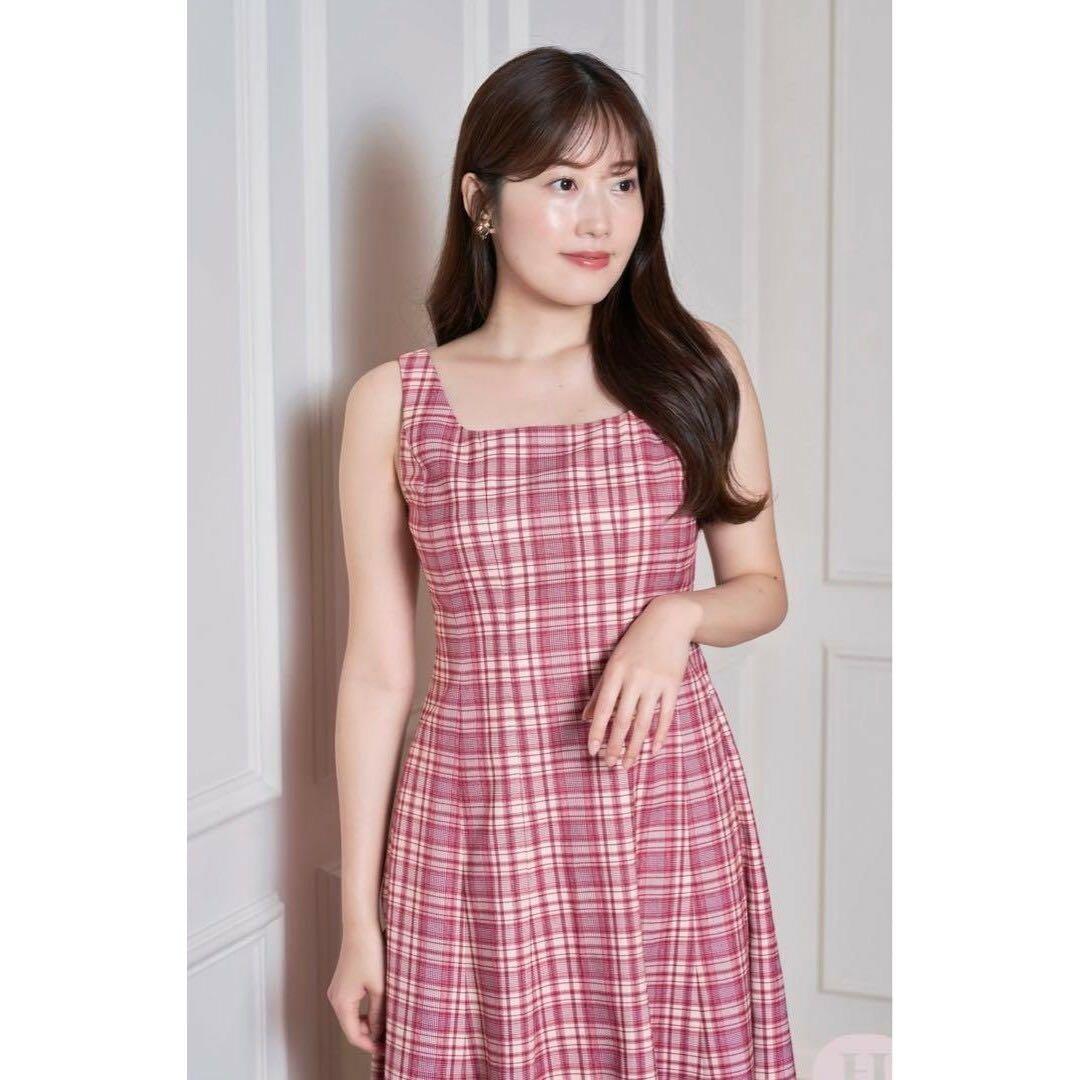 mmeeme ベルカットツイードミニワンピース