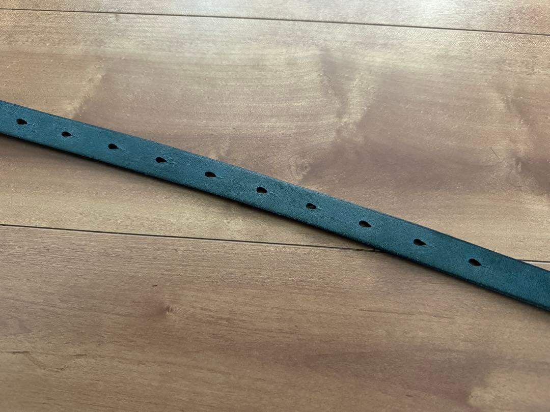 ポータークラシック レザーベルト ナロー ブルー