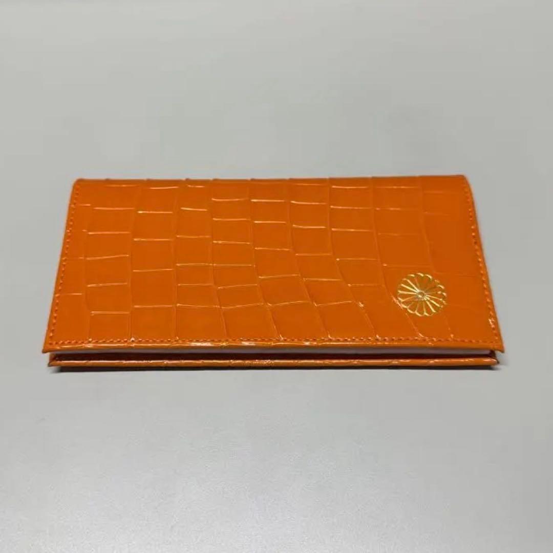 皇居 長財布 オレンジ クロコダイル型押し 入手困難 皇居財布 - メルカリ