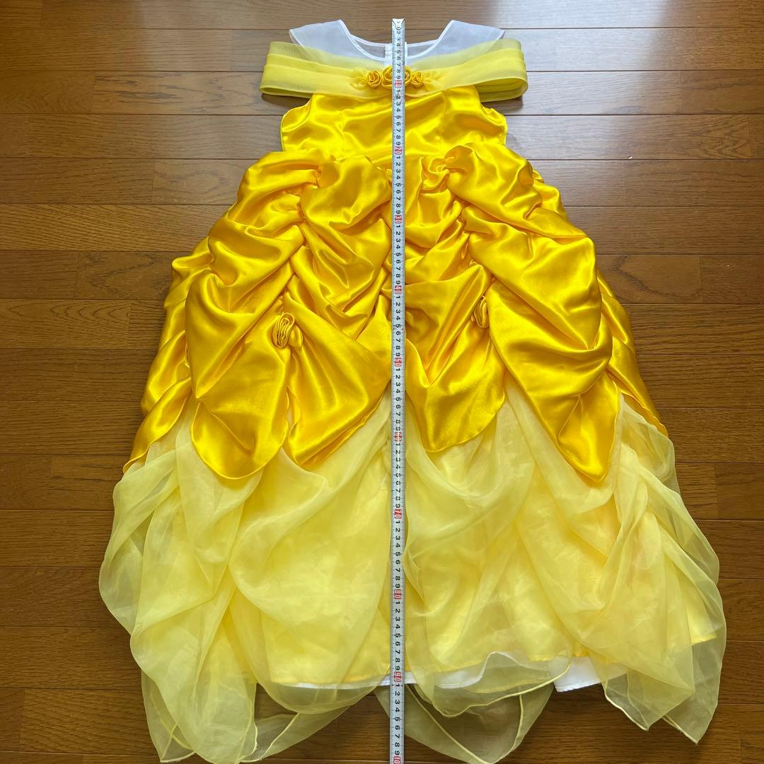 TDRビビディ・バビディ・ブティックのベルの黄色ドレス着丈_サイズ130