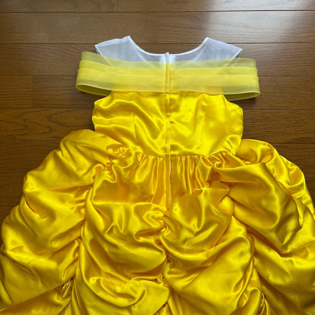 TDRビビディ・バビディ・ブティックのベルの黄色ドレス着丈_サイズ130