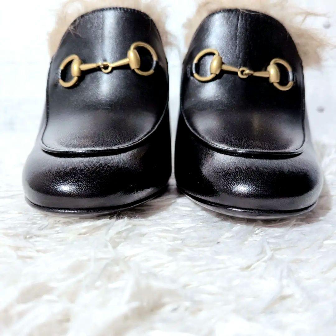 未使用級 箱付き】グッチ プリンスタウン チャンキーヒール ホース