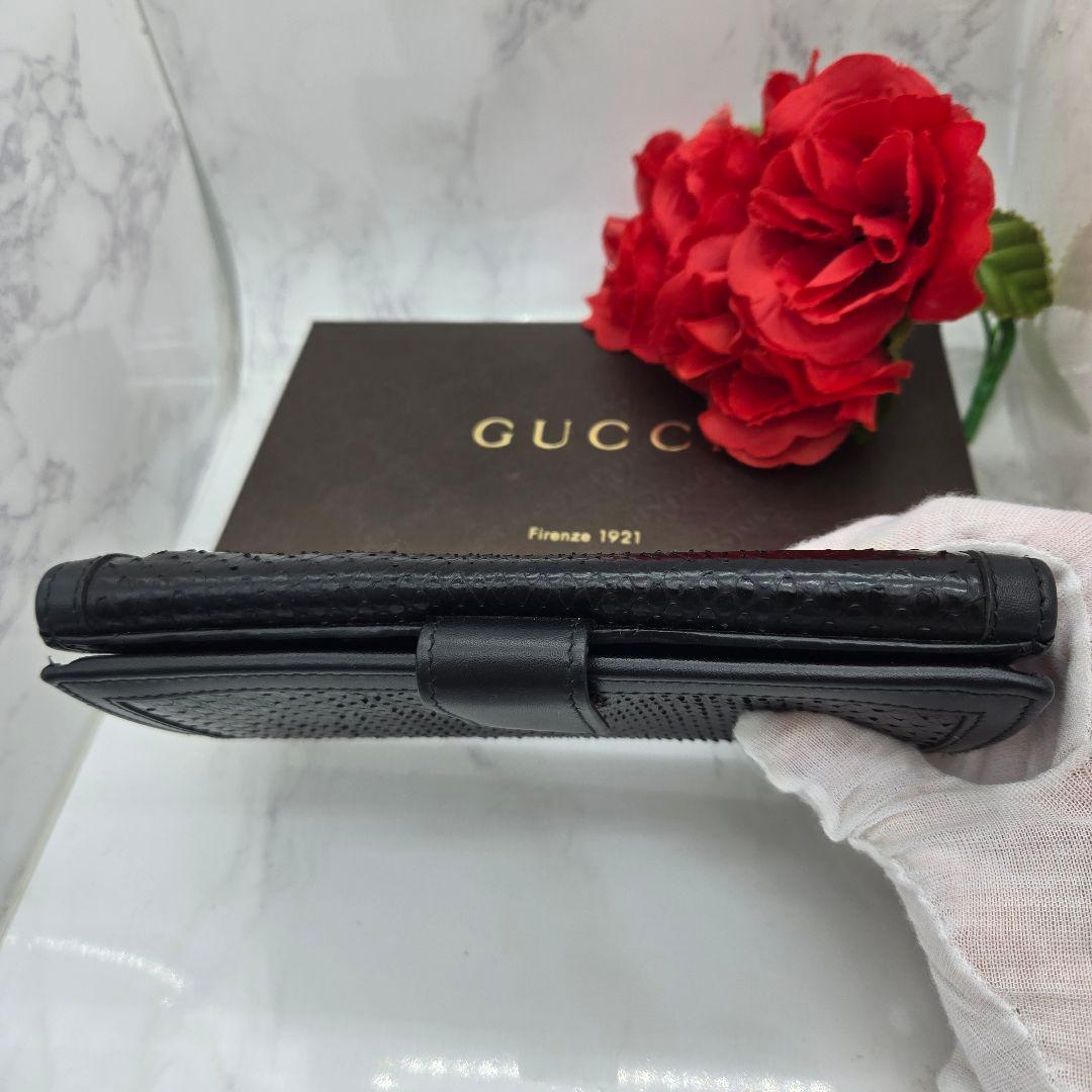 極美品】 GUCCI グッチ 長財布 財布 GG スタッズ パイソン ブラック