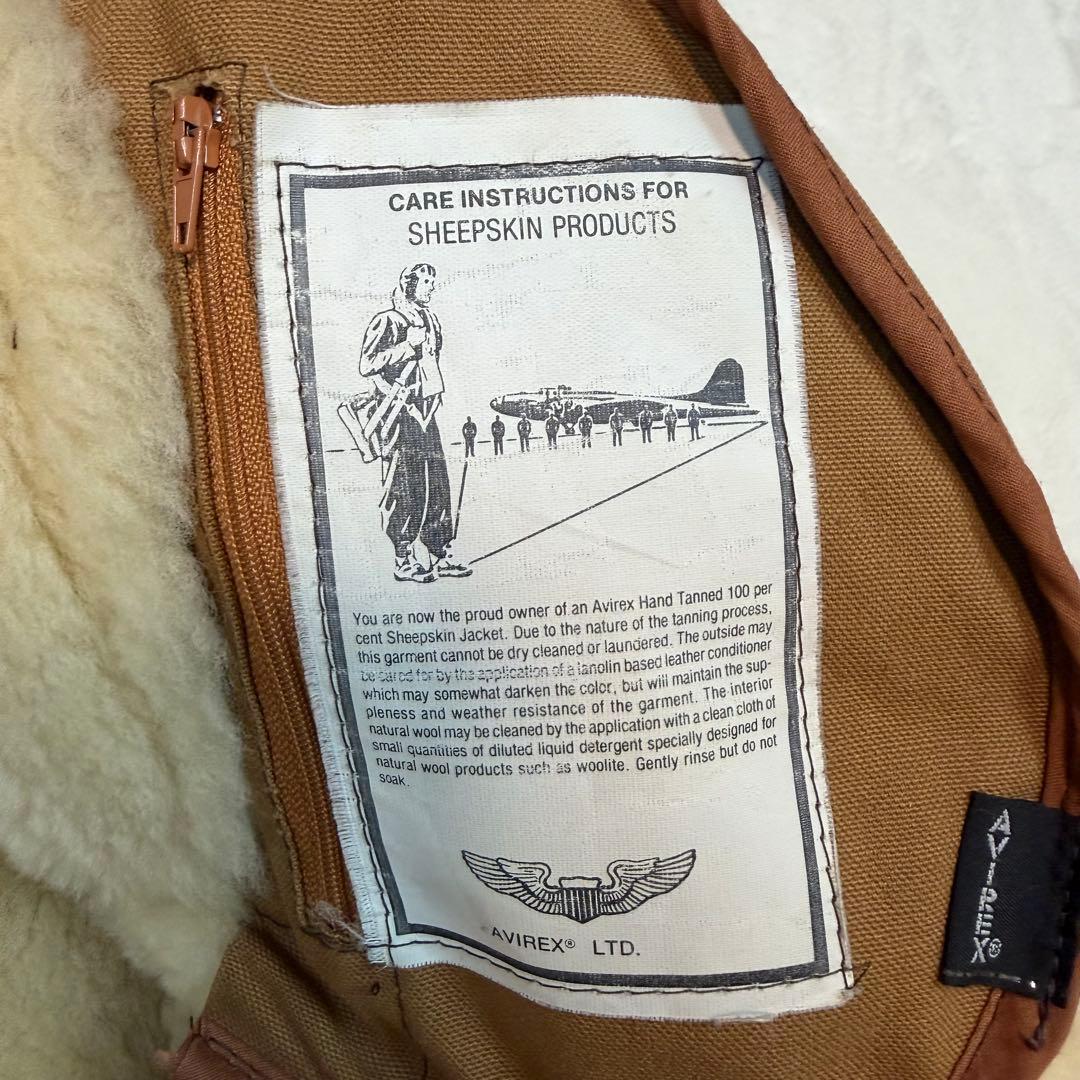 SIZE40 AVIREX B-3 ムートンジャケット 羊革 本革 USA