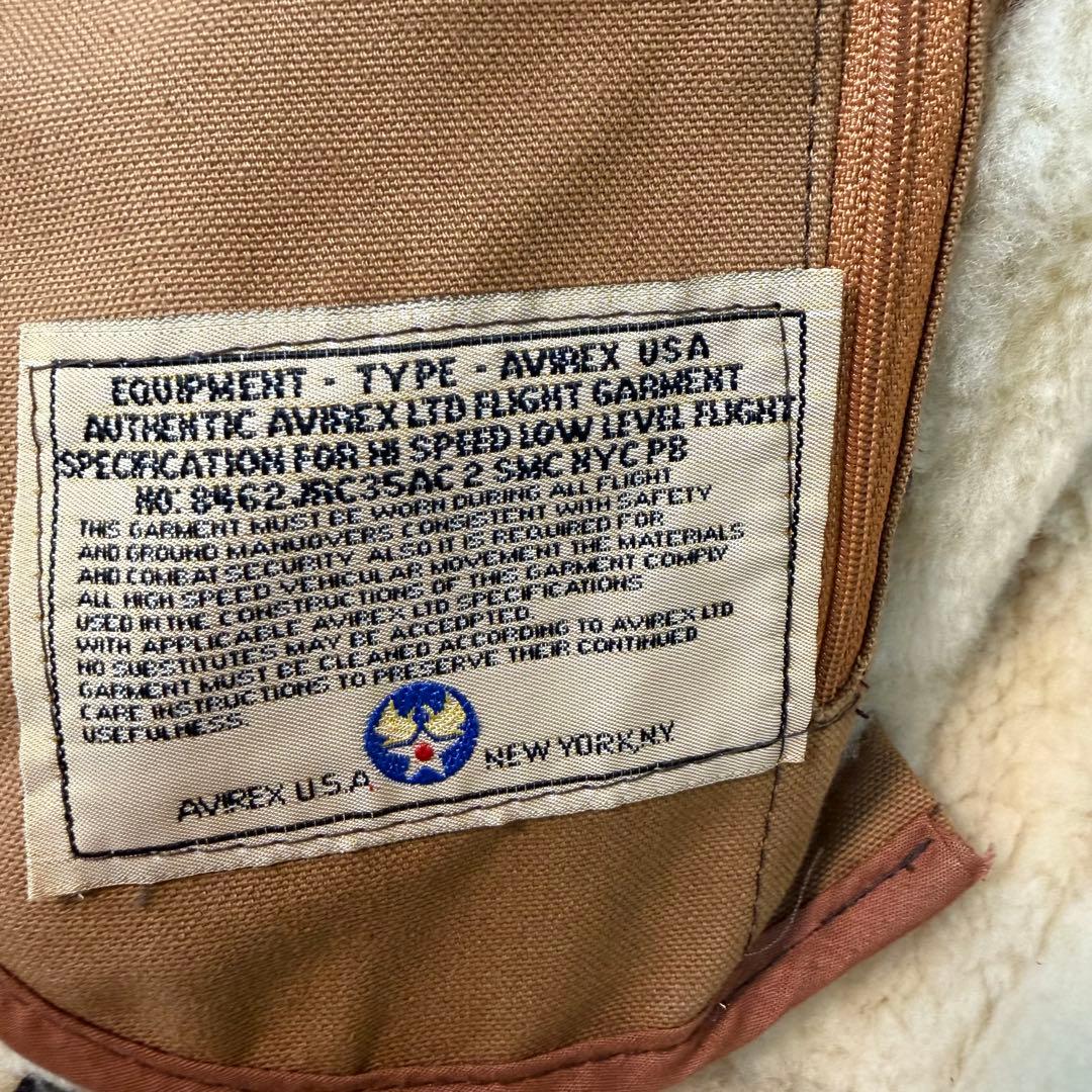 SIZE40 AVIREX B-3 ムートンジャケット 羊革 本革 USA