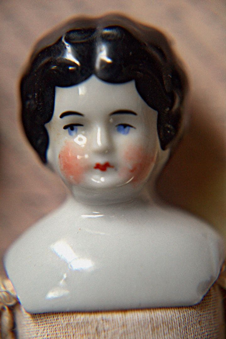 アンティーク チャイナヘッドドール ビスクドール ブロカント ドールハウス
