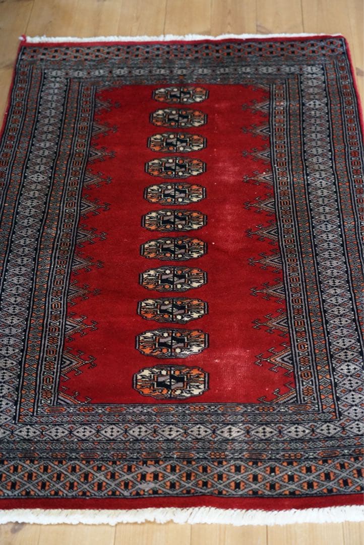 【小さめ】　トライバルラグ　ペルシャ　絨毯　ビンテージ