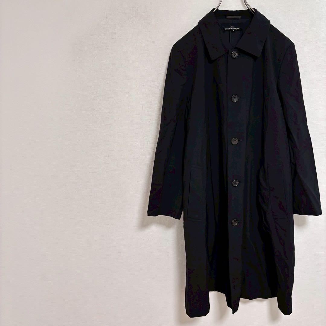 ◆トリココムデギャルソン【M】ステンカラーコート キュプラ100％ シンプル