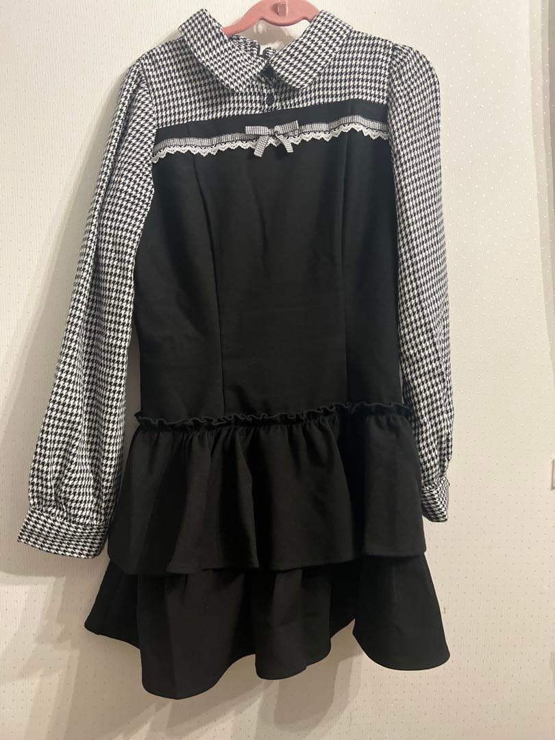 evelyn ティアードミニOP 長袖 ブラック