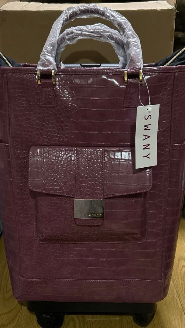 スワニー キャリーケース　クロコダイル型押し４輪ストッパー付き ＜Ｌサイズ＞