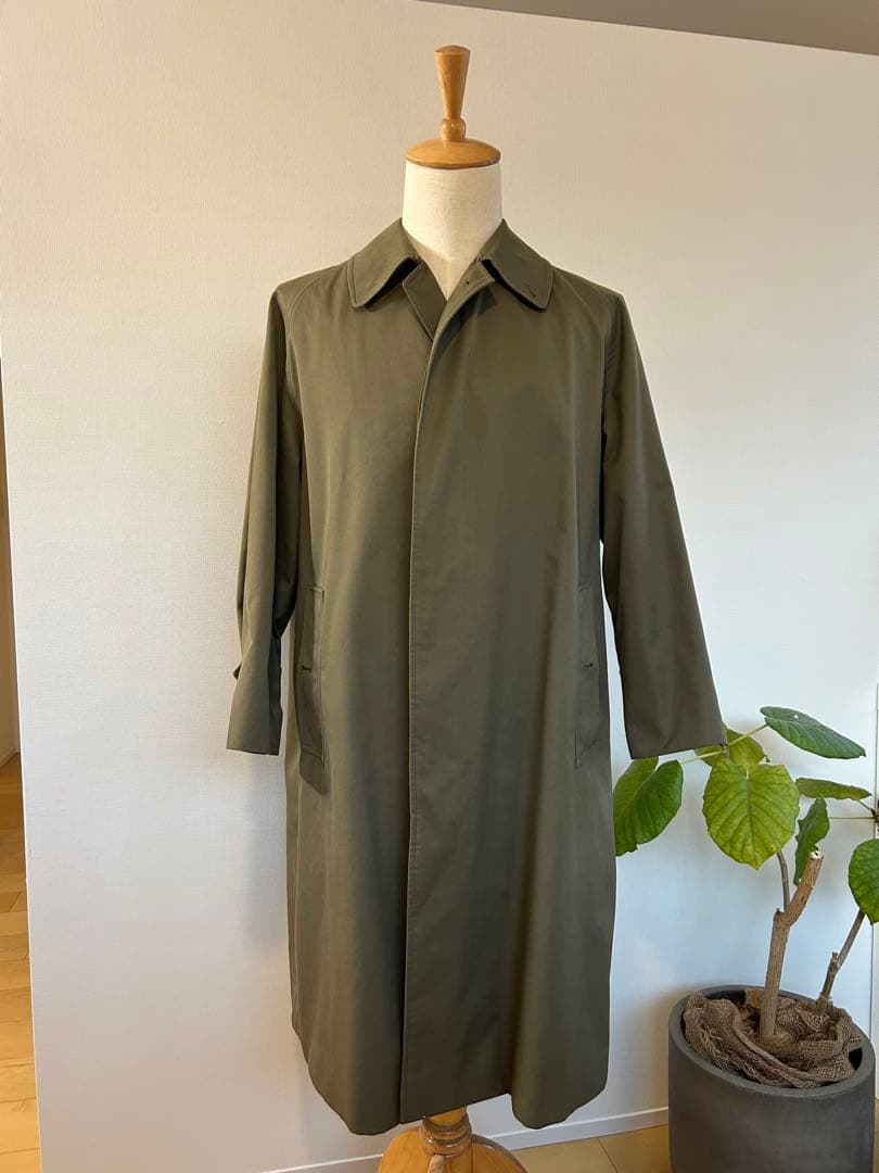 ビンテージBurberry 1枚袖 ステンカラー コート オリーブ イギリス製