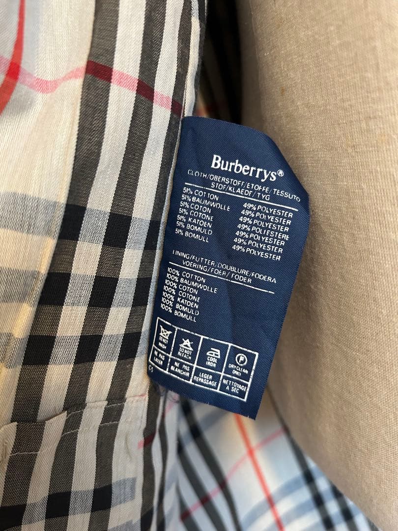 ビンテージBurberry 1枚袖 ステンカラー コート オリーブ イギリス製