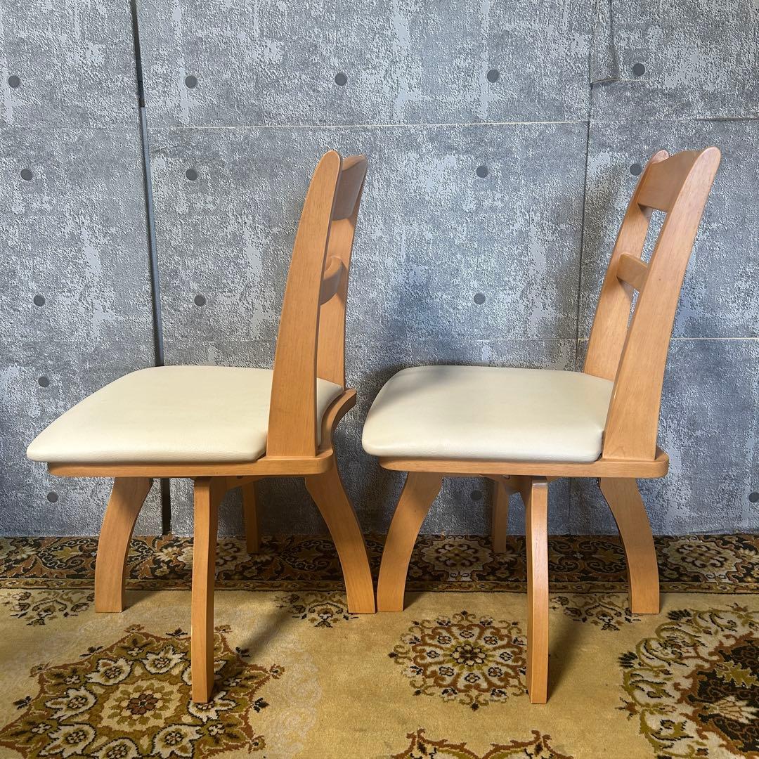 ココろん꧁ニトリ NITORI꧂回転式ダイニングチェア×4脚セット レザー