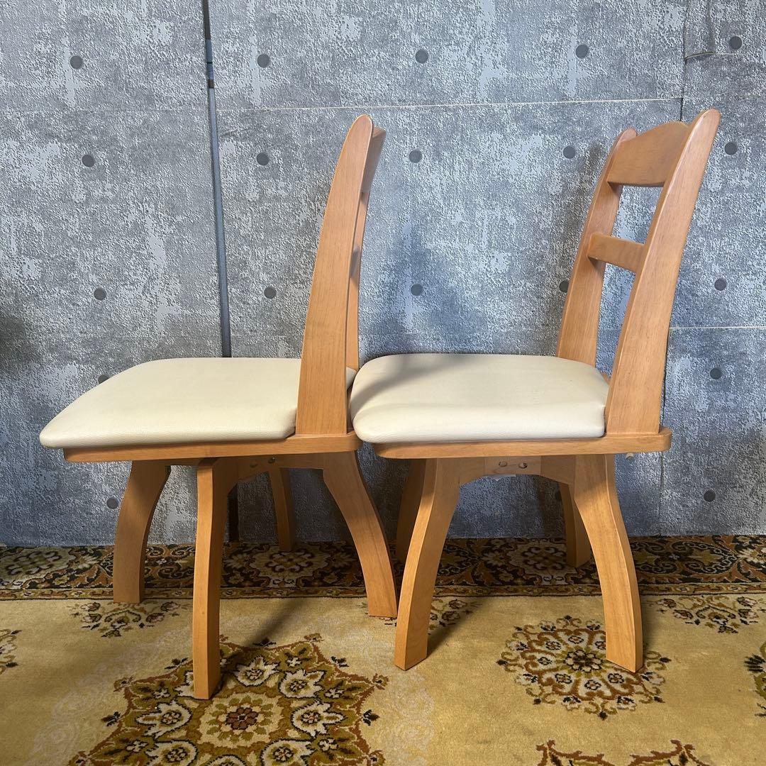 ココろん꧁ニトリ NITORI꧂回転式ダイニングチェア×4脚セット レザー