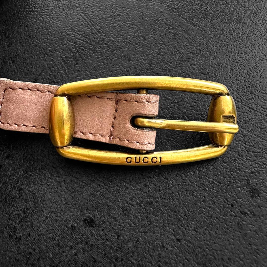GUCCI Braided leather belt Smoky pink