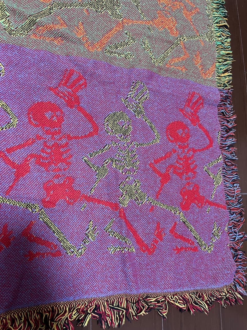 グレイトフル・デッド　ラグ　ブランケット　ヴィンテージ　ダンススケルトン