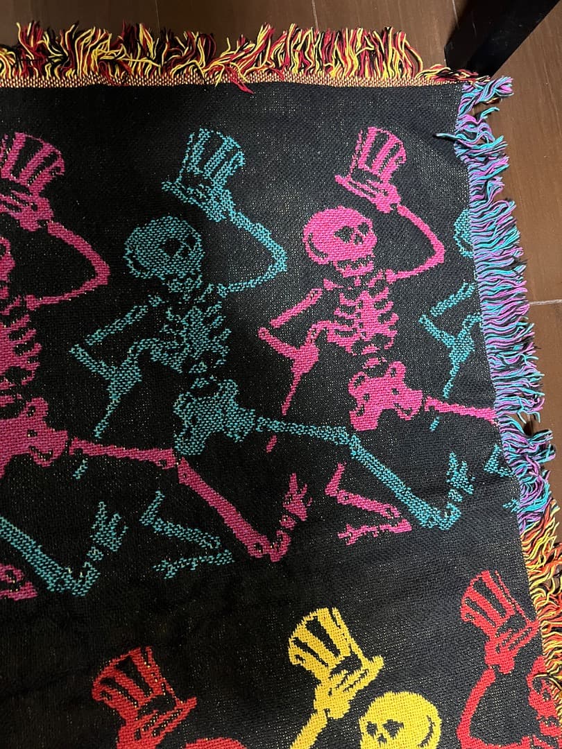 グレイトフル・デッド　ラグ　ブランケット　ヴィンテージ　ダンススケルトン