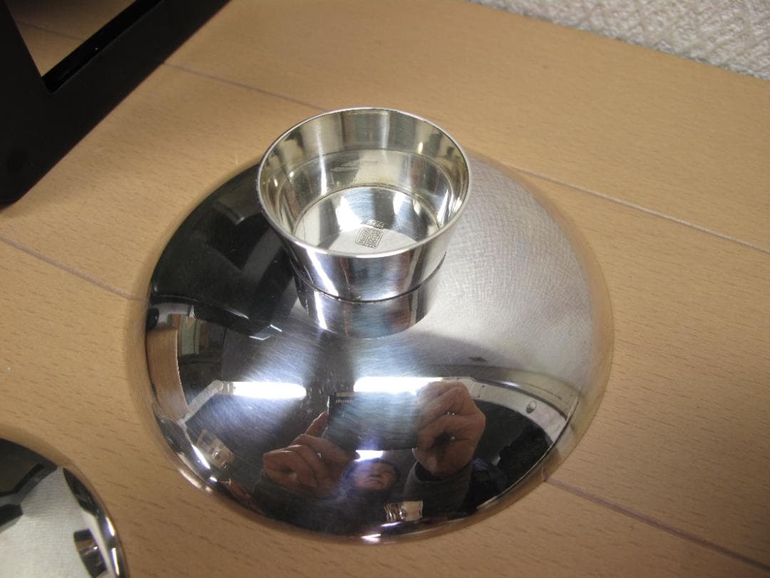 ナビがなかったら　泣くさま専用　純銀　三重盃　共箱　尚美堂