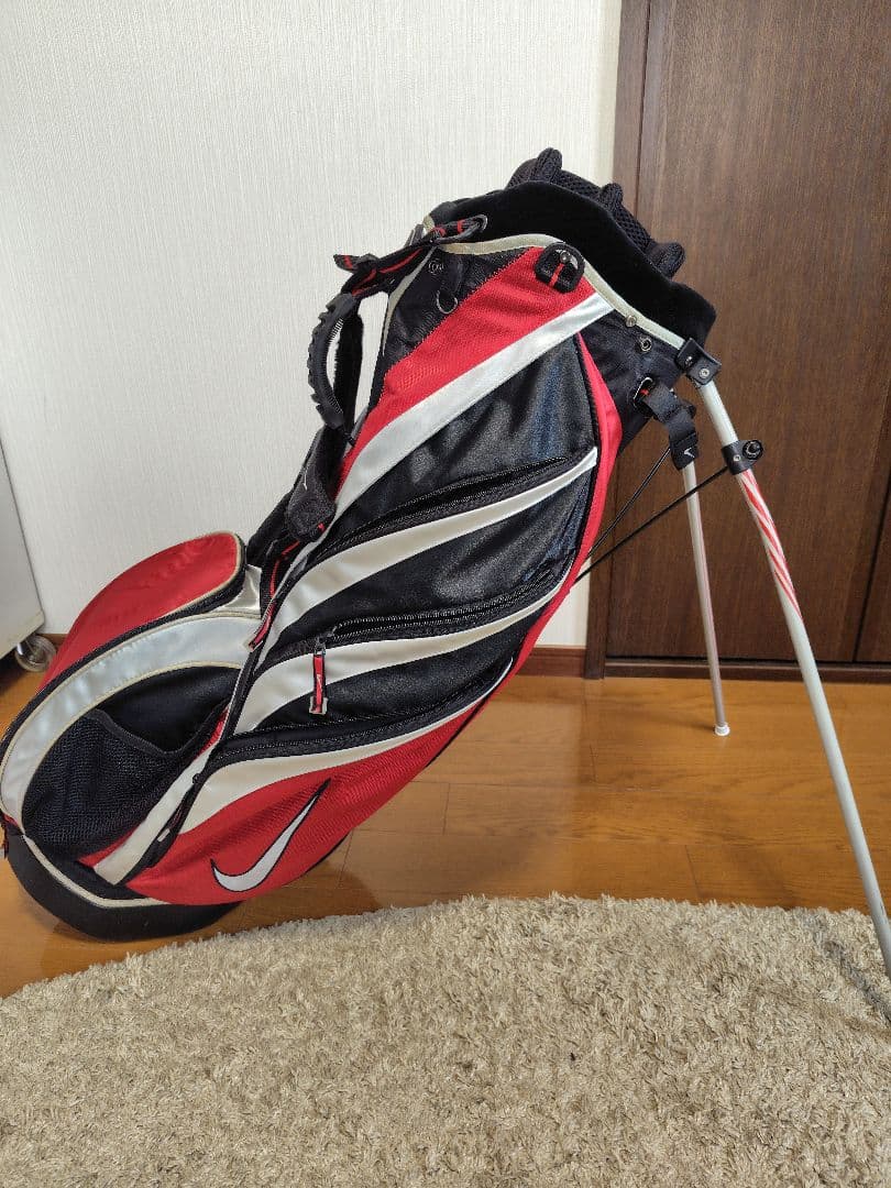 NIKE キャディバッグ 赤/黒 スタンド付