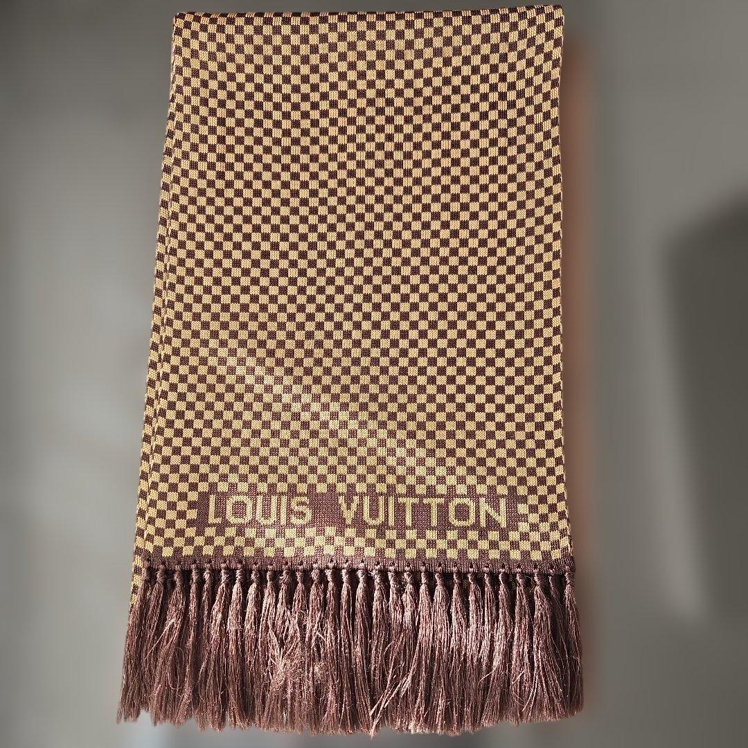 【極美品】ルイヴィトン エシャルプ ダミエ シルク100% マフラー ストール