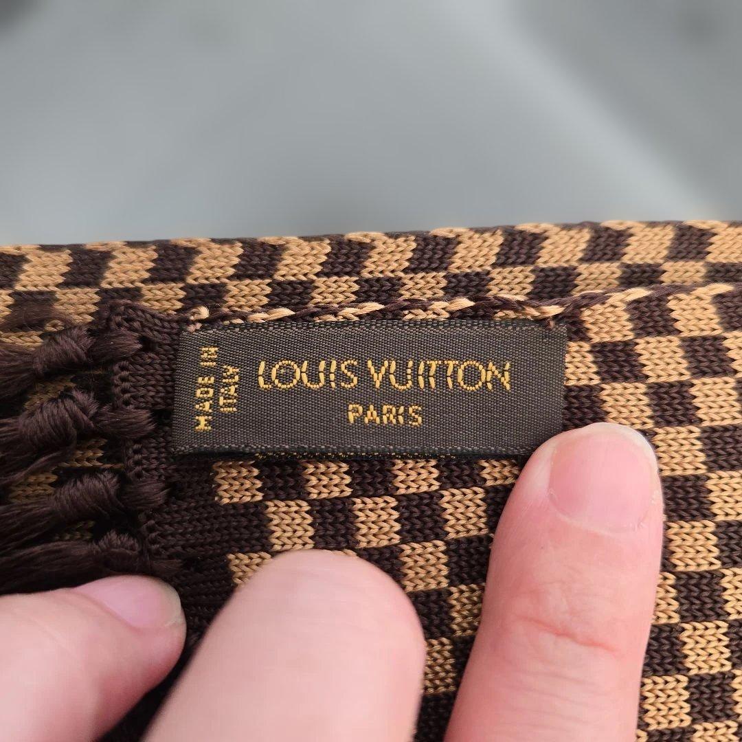 【極美品】ルイヴィトン エシャルプ ダミエ シルク100% マフラー ストール