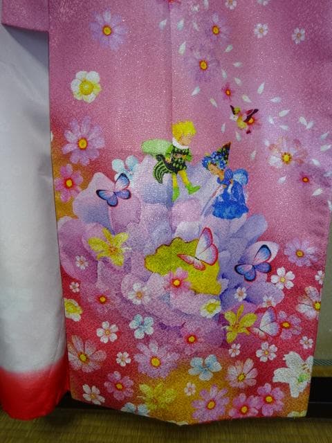 女児四つ身着物単品　pinkボカシ