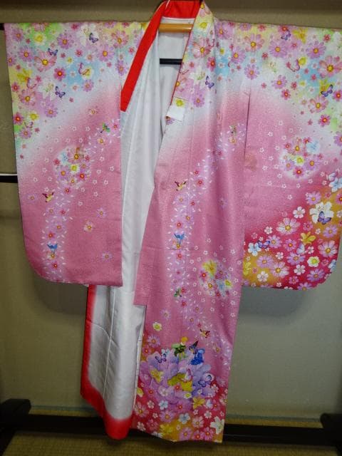 女児四つ身着物単品　pinkボカシ