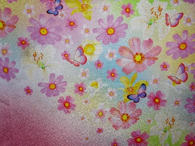 女児四つ身着物単品　pinkボカシ