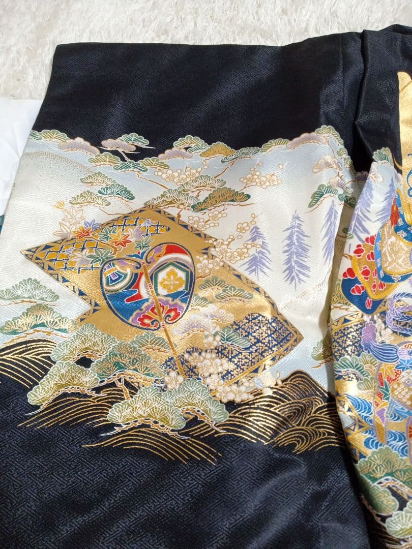 七五三　5才　五歳　着物セット　袴　羽織　　兜　カブト　フルセット