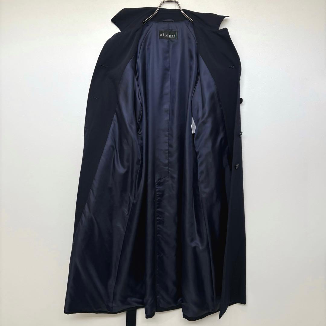 allegri アレグリ　ステンカラーコート　ベルテッドコート　ネイビー　L