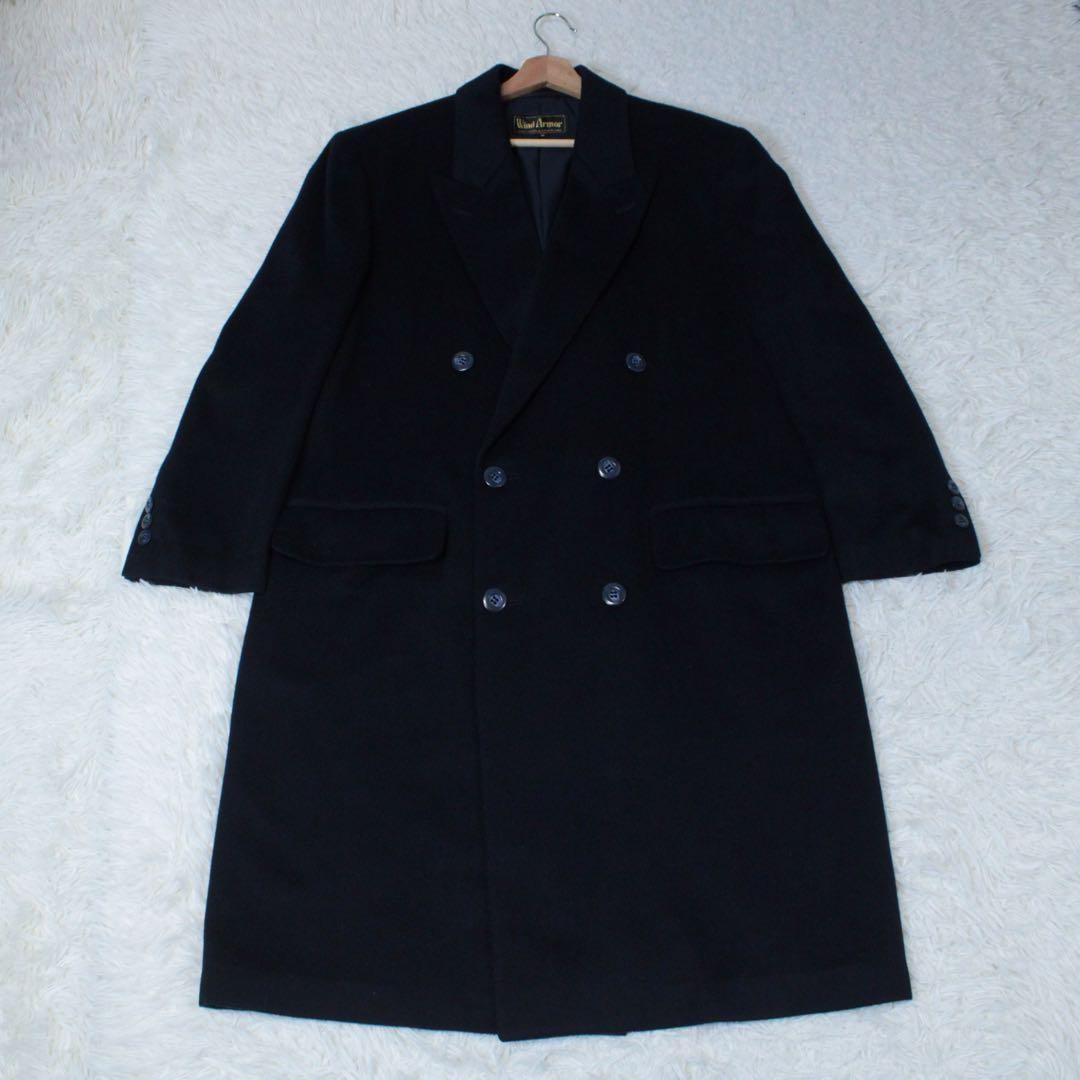 Wind Armor カシミヤ100% ダブルブレスト ロングコート 紺 M - www