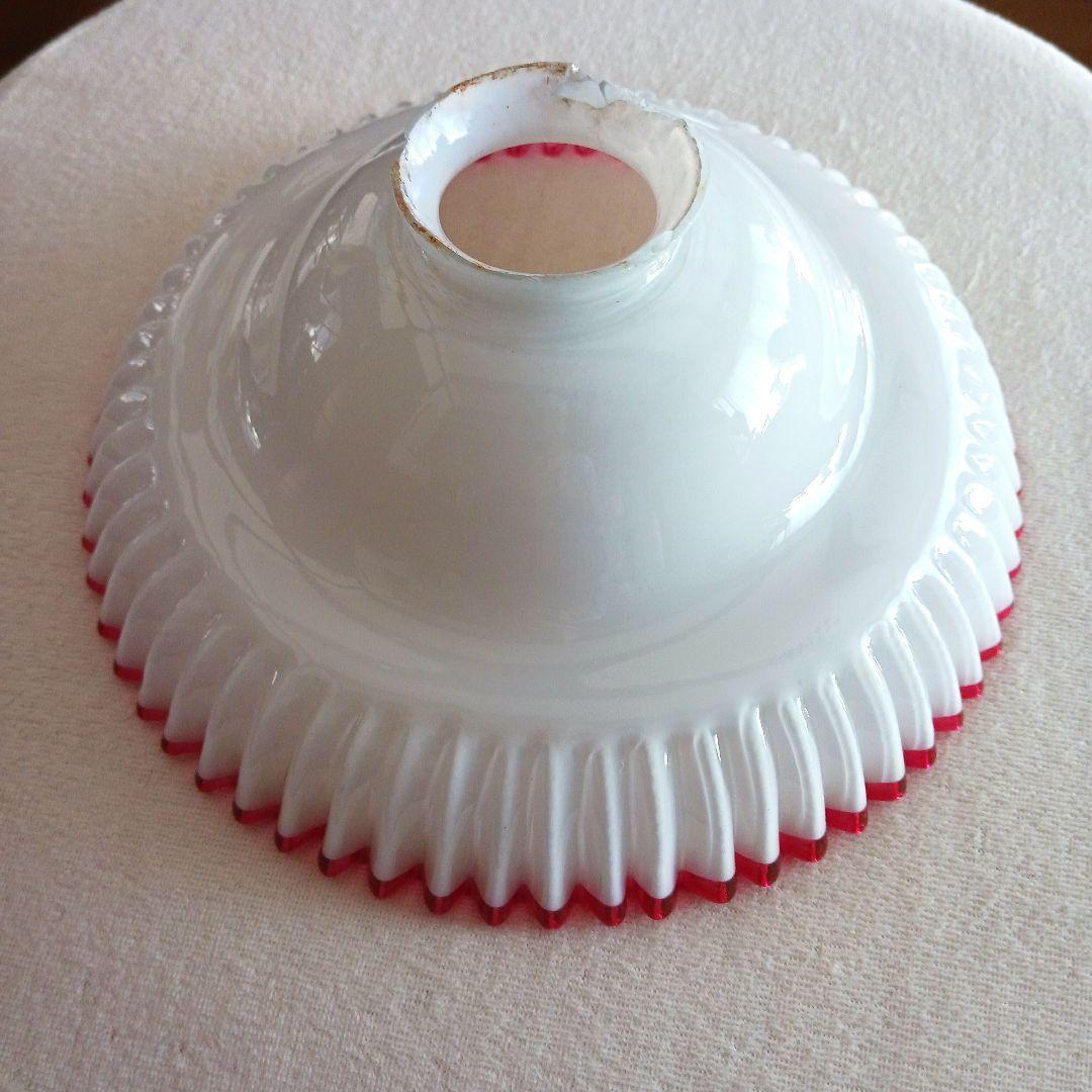 大正ガラス　アンティーク　　プリーツランプシェード