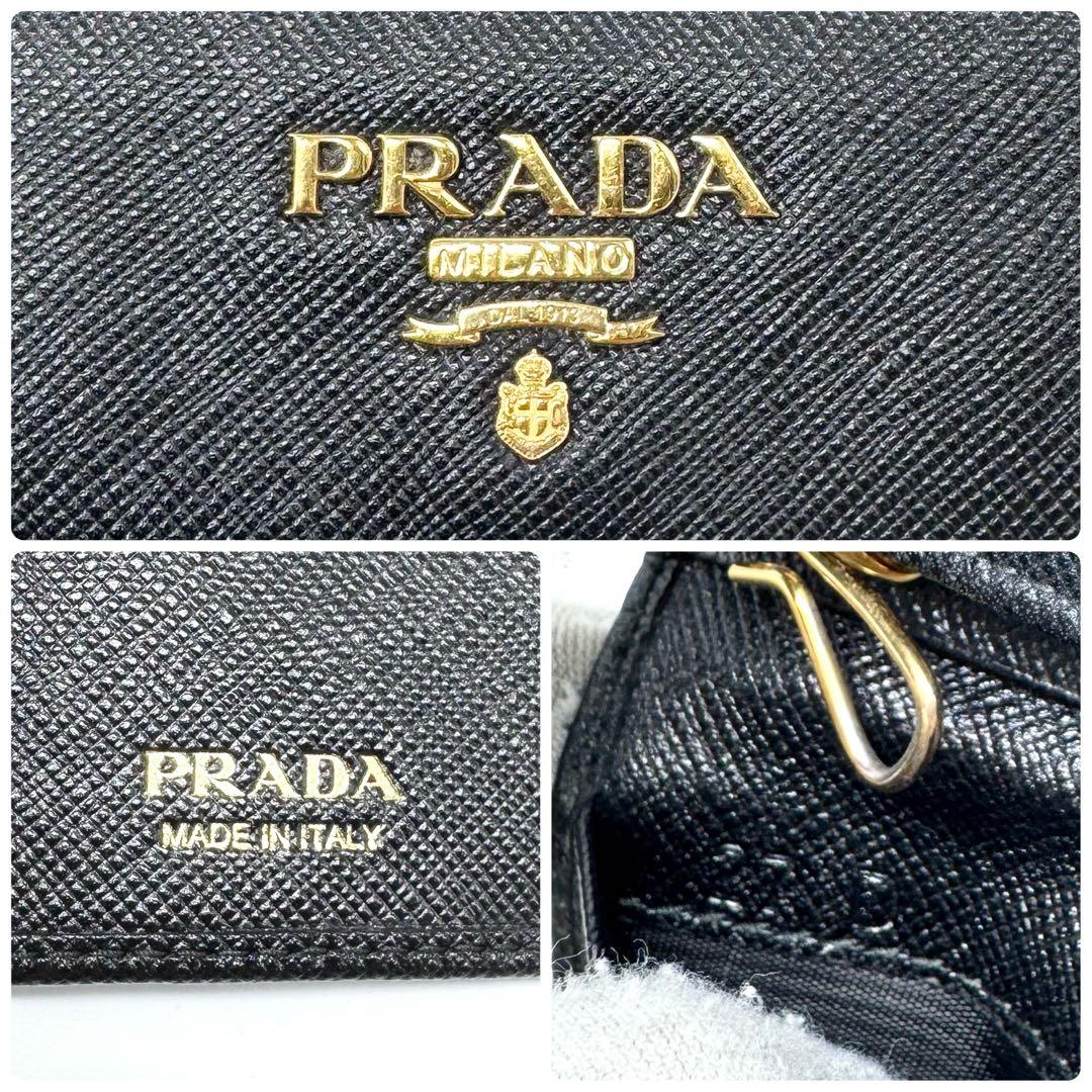 【極美品・付属品完備✨】プラダ キーケース サフィアーノレザー 黒 1PG222