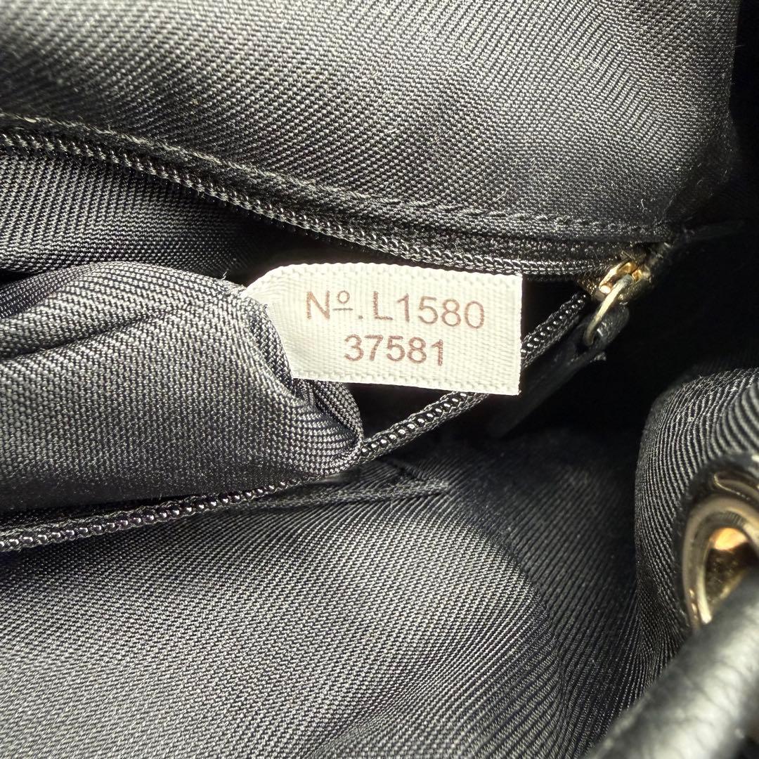 【美品】COACH コーチ ミニリュック レザー ブラック ターンロック 巾着型