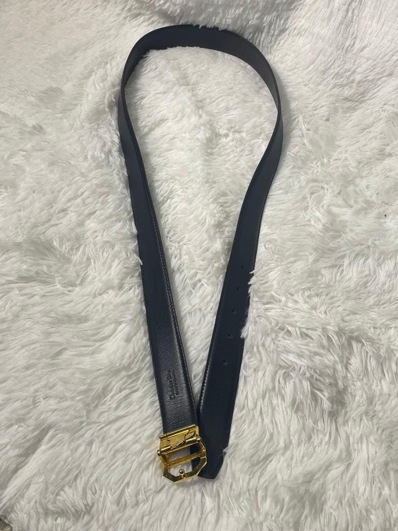 美品　DIOR ディオール ロゴバックル 本革リバーシブル ベルト 箱付き