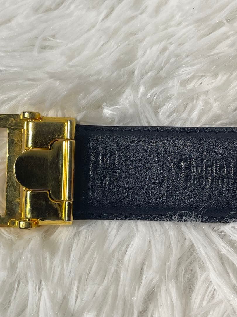美品　DIOR ディオール ロゴバックル 本革リバーシブル ベルト 箱付き