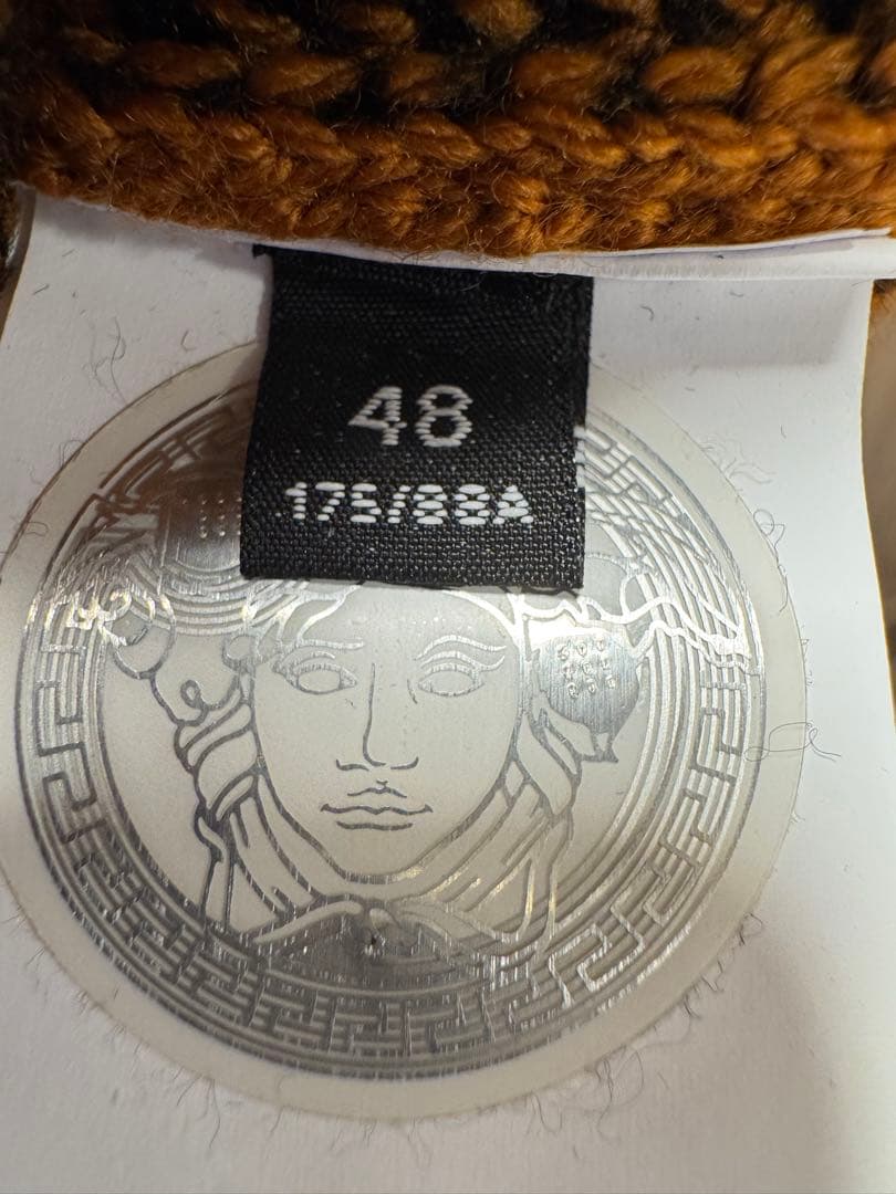 VERSACEクロコパターンケーブルニット橙黒 SKZヒョンジン着用 激レア M