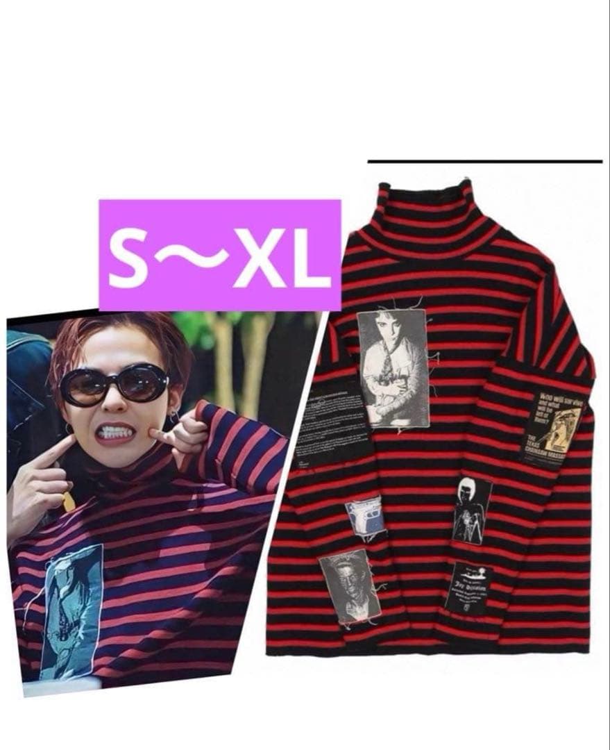 ジヨン GD G-DRAGON ジードラゴン ボーダータートルネック ジヨコス