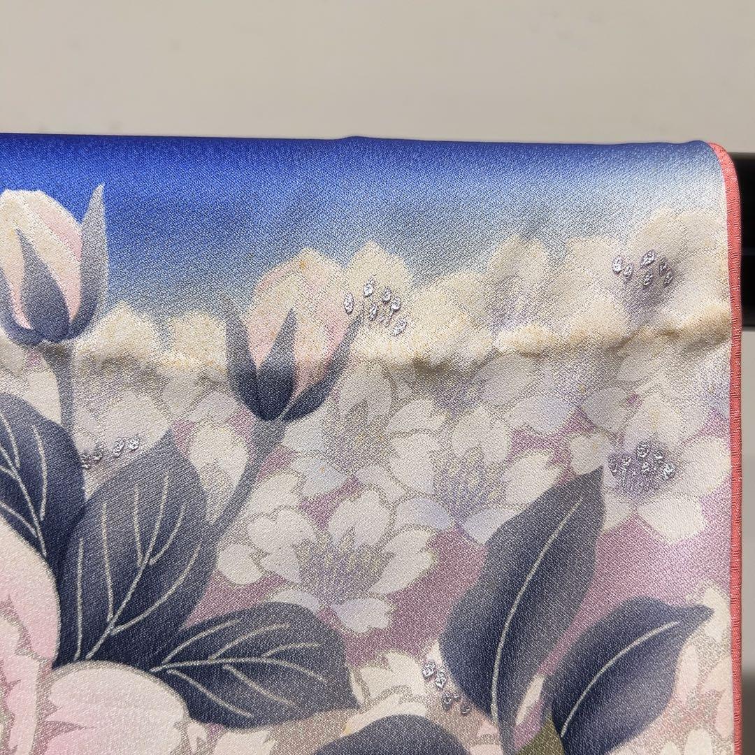 振袖　薔薇　桜　銀彩　着物　081tz