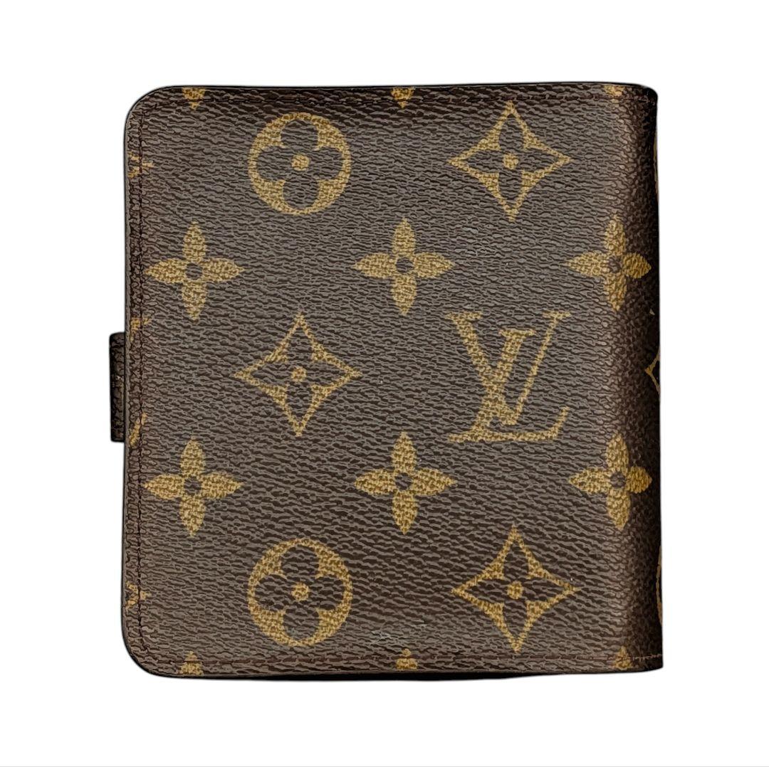 美品】 ルイヴィトン モノグラム コンパクトジップ 二つ折り財布