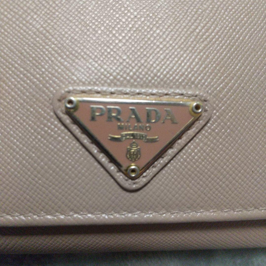 PRADA サフィアーノ三角ロゴベージュ系 長財布