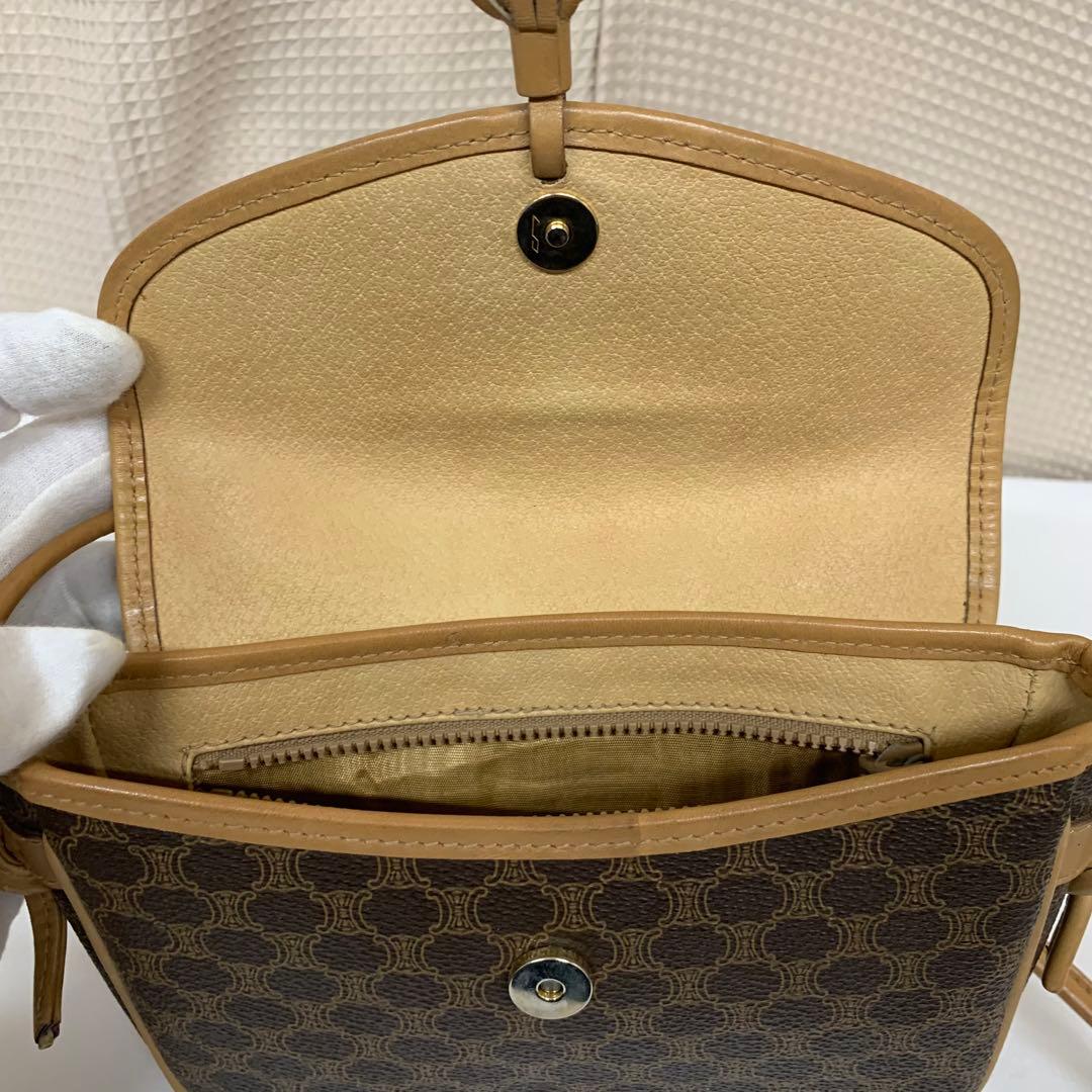 CELINE セリーヌ　マカダム ミニ ショルダーバッグ フラップ付