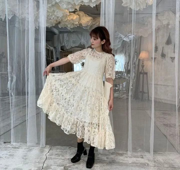 treat ürself トリートユアセルフ レースワンピース - メルカリ