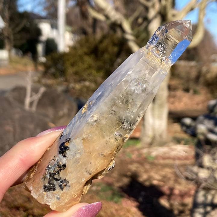 ガネーシュヒマール クォーツ 原石 アクチノライト クローライト