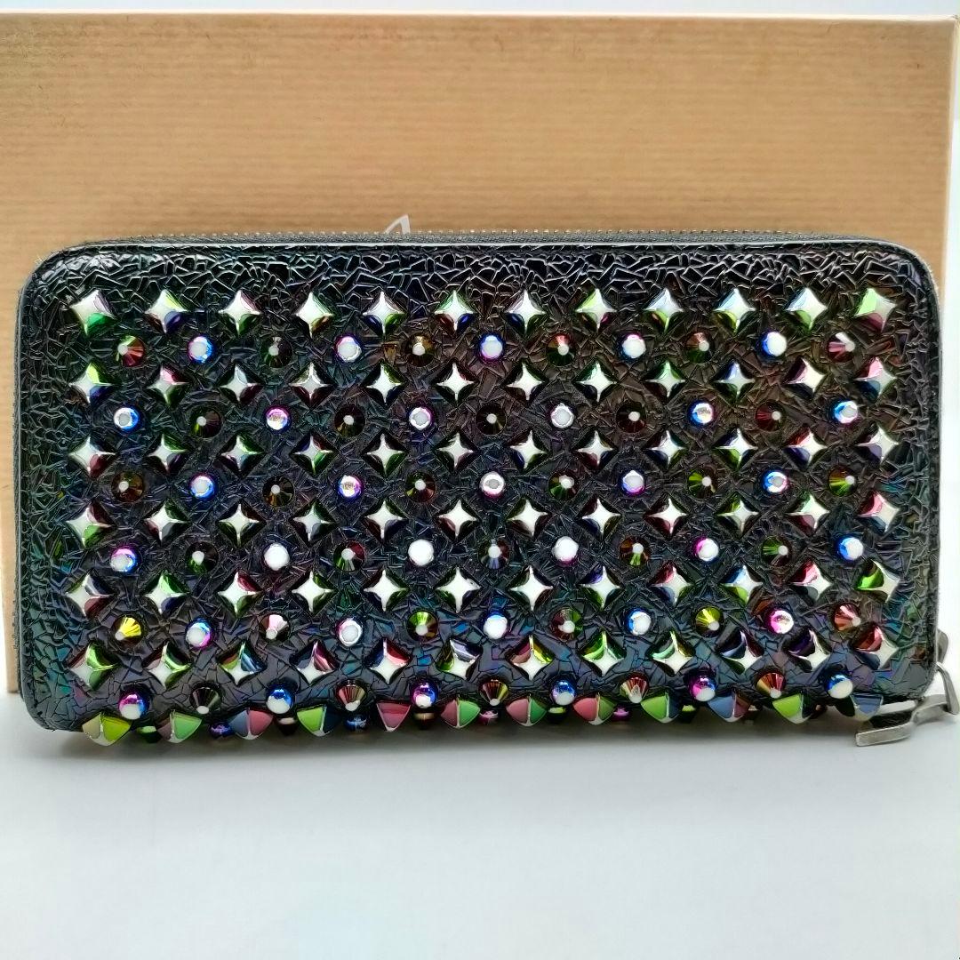 美品 ルブタン パネトーネ マルチカラー スタッズ スパイク ラウンド