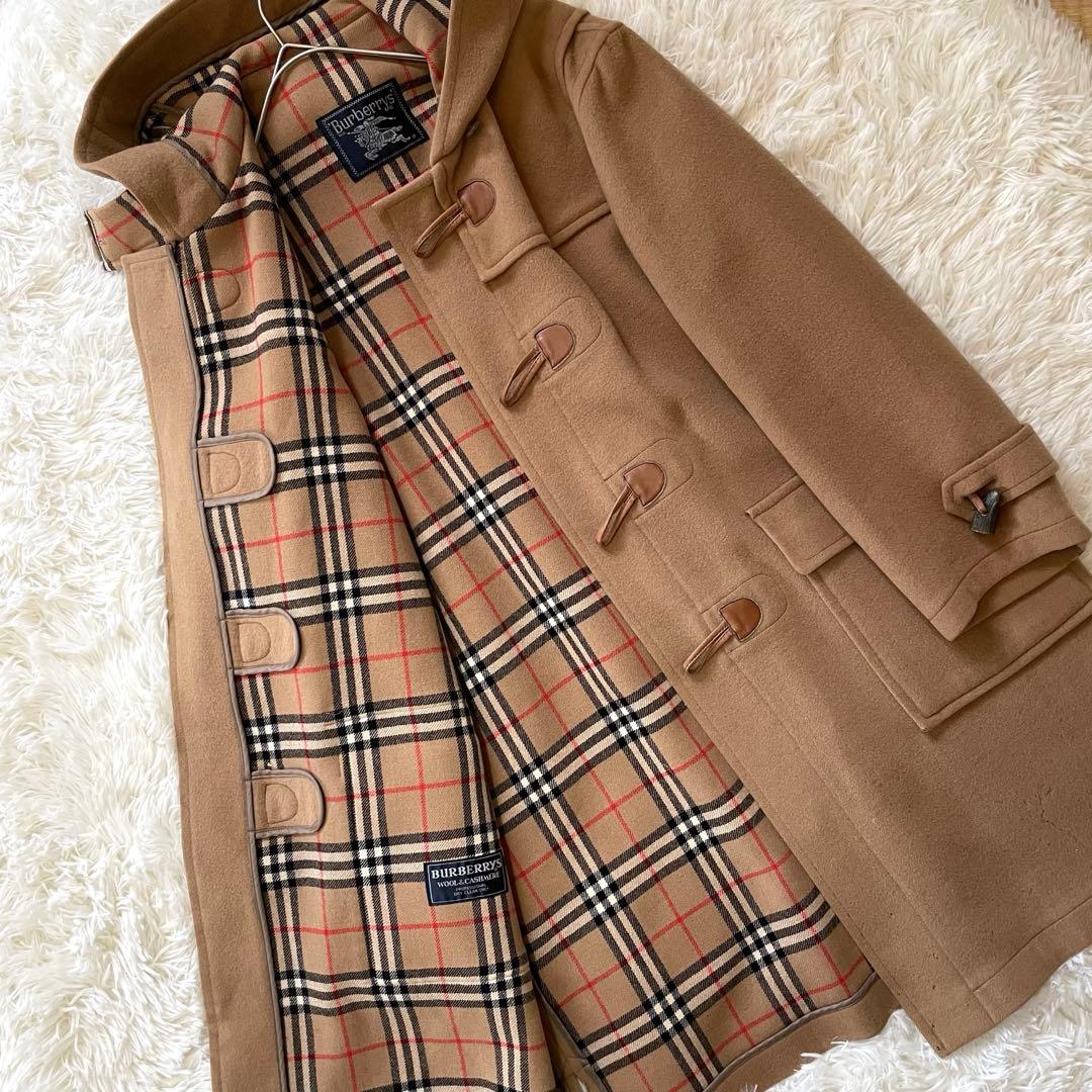 希少★ヴィンテージ バーバリーズ ダッフルコート カシミヤ ノバチェック M