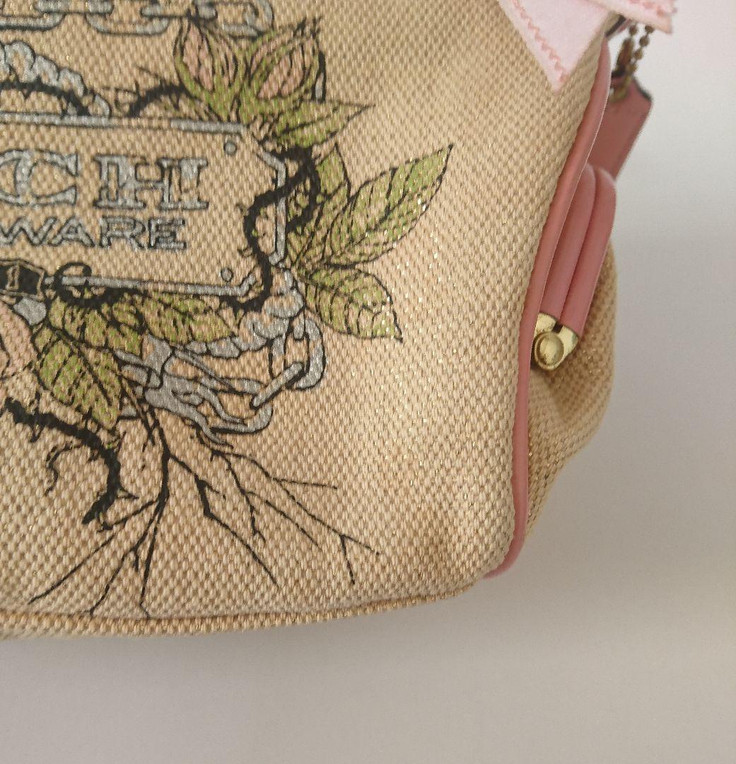 coach✨アクセサリーポーチ キャンバスタトゥー 花柄 ワンハン