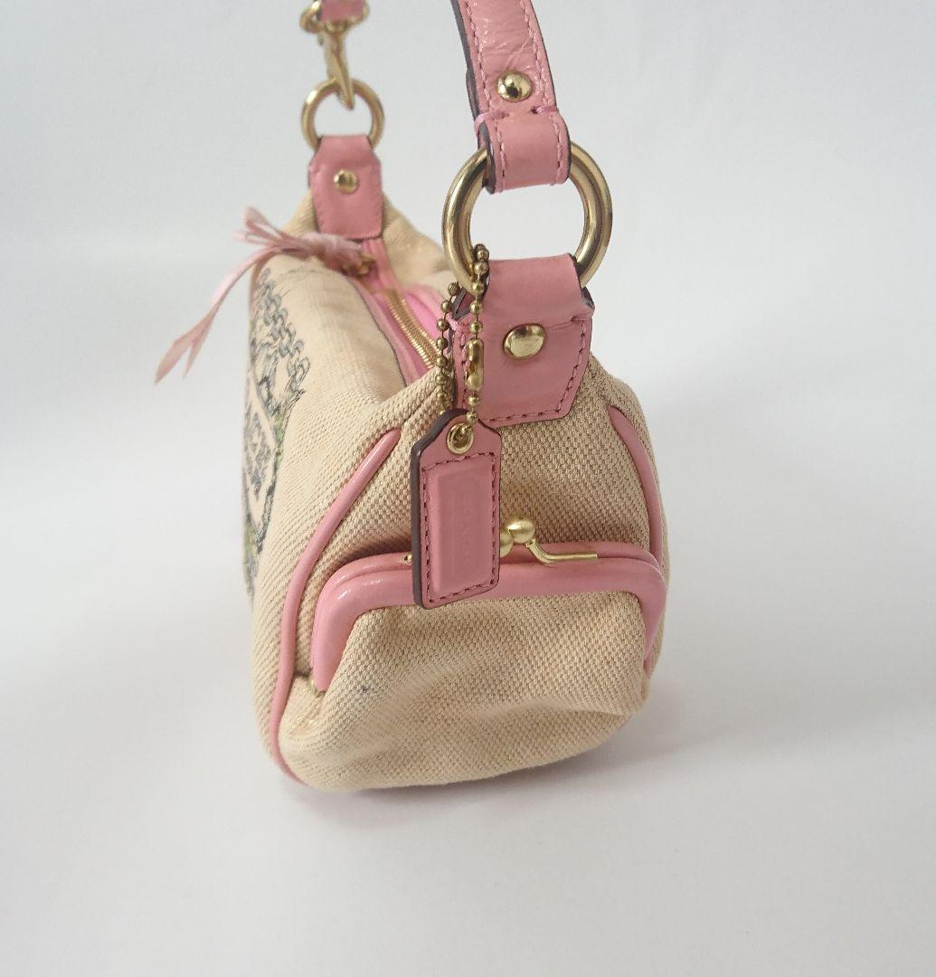 coach✨アクセサリーポーチ キャンバスタトゥー 花柄 ワンハン