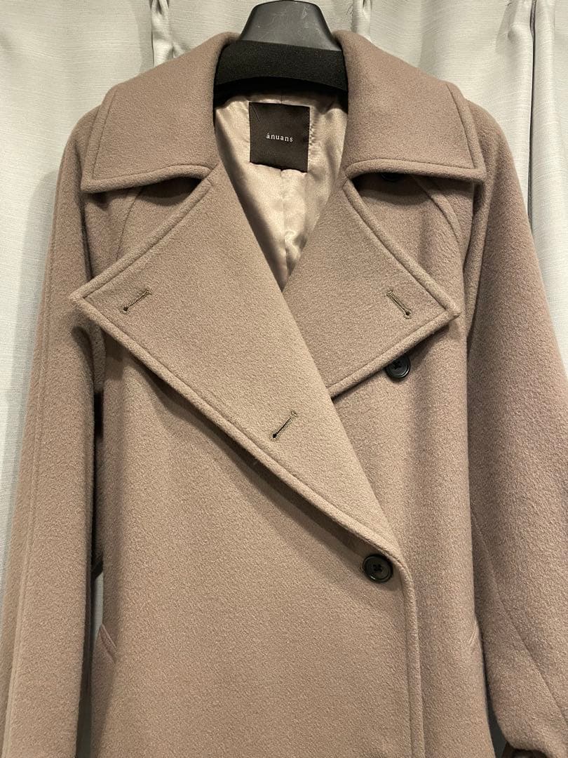 anuans 2023AW ウールトレンチコート　カーキグレーS