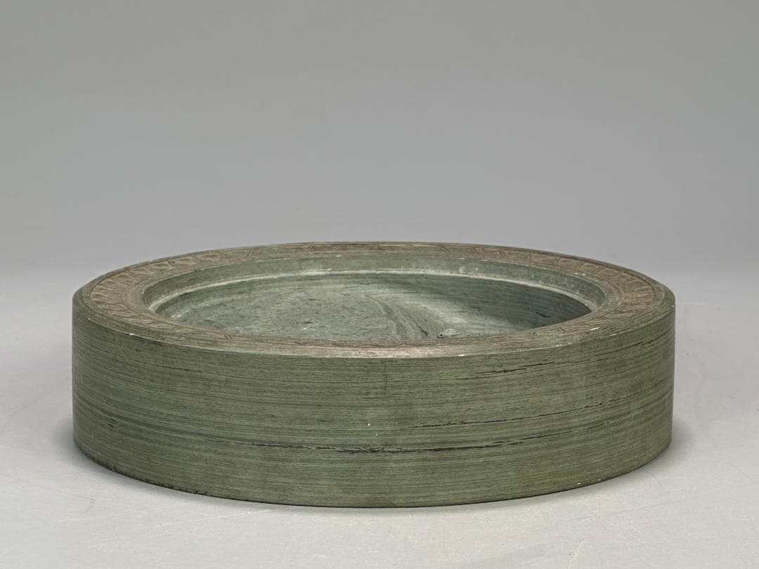 書道具　文房具　硯　緑端渓　丸硯